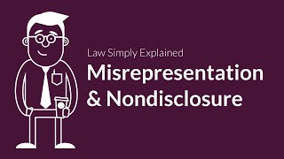 Misrepresentation and Nondisclosure  Contracts  Defenses amp Excuses [upl. by Philbo303]