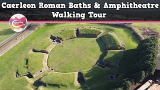 CAERLEON ROMAN BATHS amp AMPHITHEATRE WALES  Walking Tour  Pinned on Places [upl. by Mahtal]