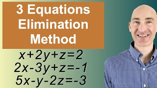 Solving Systems of 3 Equations Elimination [upl. by Efren617]